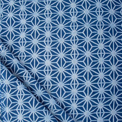 Polka Dot Print Indigo Blue Cotton Fabric - 1stFabric