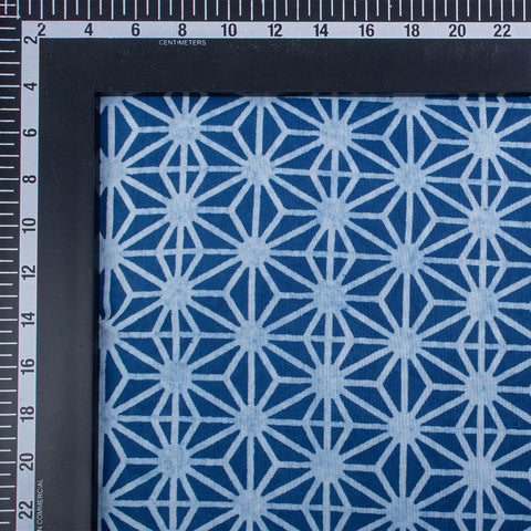 Polka Dot Print Indigo Blue Cotton Fabric - 1stFabric
