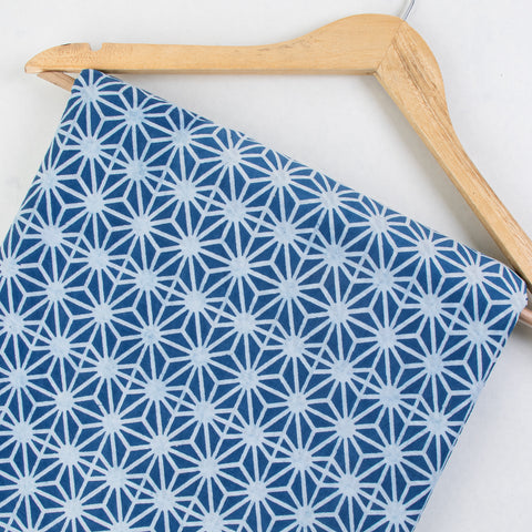 Polka Dot Print Indigo Blue Cotton Fabric - 1stFabric