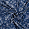 Floral Print Indigo Dyed Blue Cotton Fabric - 1stFabric