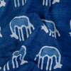 Animals Print Indigo Dyed Blue Cotton Fabric - 1stFabric