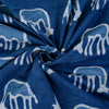 Animals Print Indigo Dyed Blue Cotton Fabric - 1stFabric