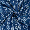 Abstract Print Indigo Dyed Blue Cotton Fabric - 1stFabric