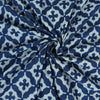 Cross Print Indigo Blue Dabu Cotton Fabric - 1stFabric