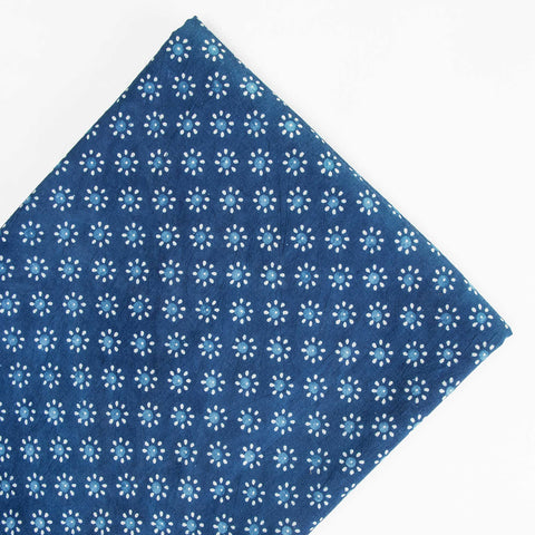 indigo blue cotton print fabric