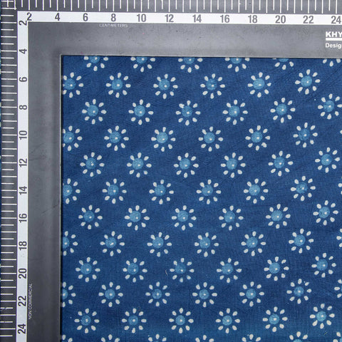 indigo blue cotton print fabric