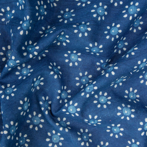 indigo blue cotton print fabric