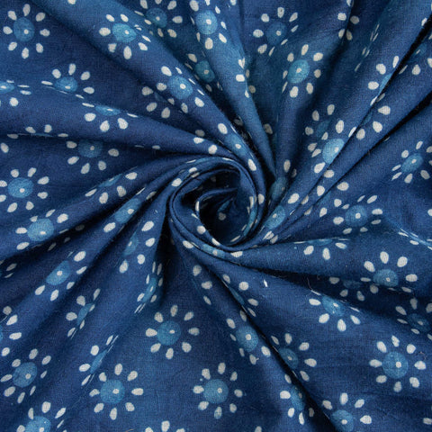 indigo blue cotton print fabric