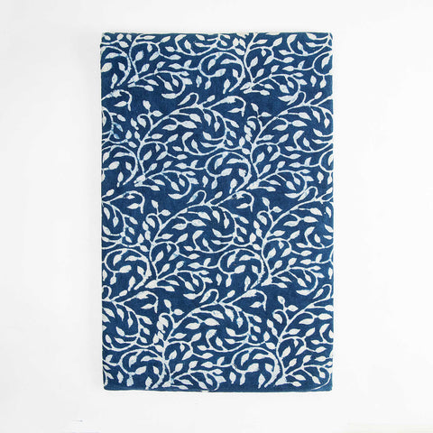 indigo blue print cotton fabric