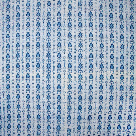 Running Abstract Running Print Indigo Blue Cotton Fabric