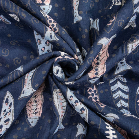 Indigo Blue Cotton Fabric 1st fabric