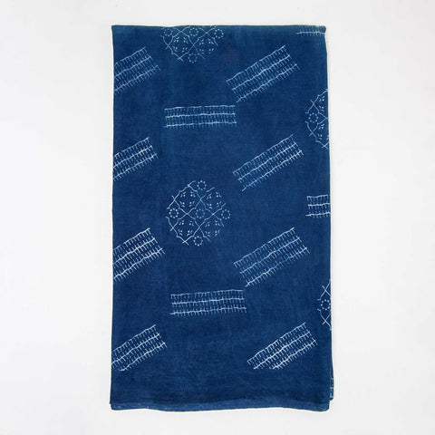 Handmade Indigo Blue Abstract Printed Soft Cotton Fabric