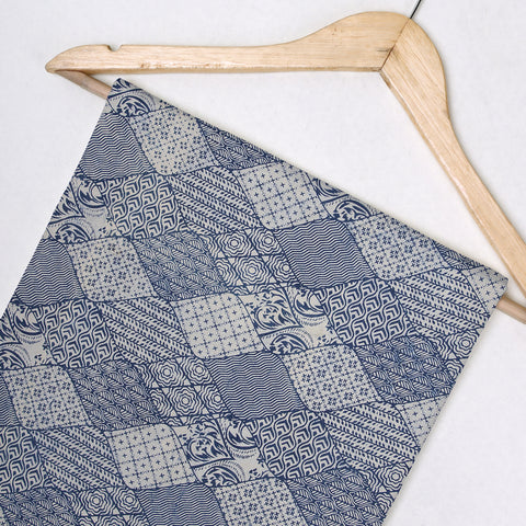 Indigo blue print fabric