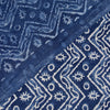 Soft Cotton Indigo Blue fabric Hand Block Wave Printed