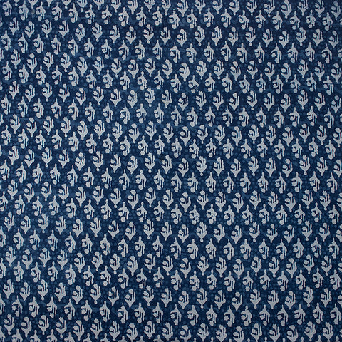 Indian Handmade Indigo Blue Printed Cotton Fabric