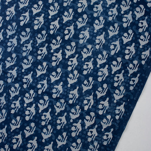 Indian Handmade Indigo Blue Printed Cotton Fabric