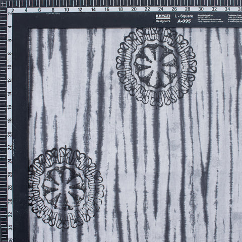 1 Yard Tie Dye Natural Grey Color Cotton Fabric