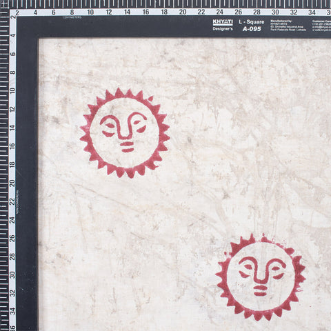 1 Yard Indian Hand Block Red Color Print Fabric