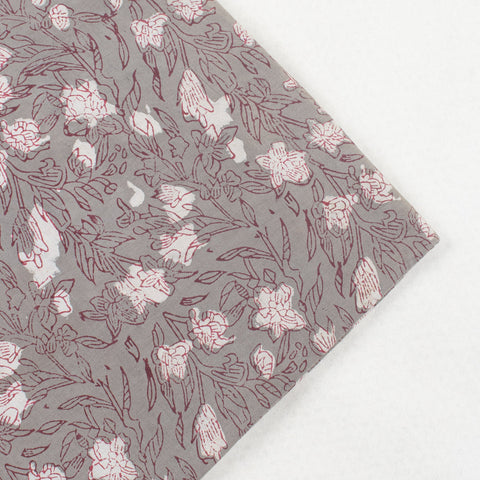 1 Yard Indian Hand Block Red Color Floral Print Fabric