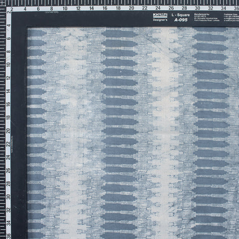 1 Yard Hand Block Abstract Blue Color Print Cotton Fabric