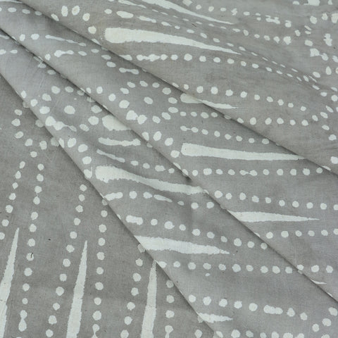 Tissu en coton doux fait main imprimé abstrait gris