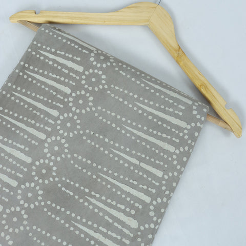 Tissu en coton doux fait main imprimé abstrait gris