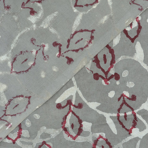 grey and red cotton print fabric 1st fabric