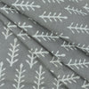  Hand Block Leaf Print Cotton Grey Fabric