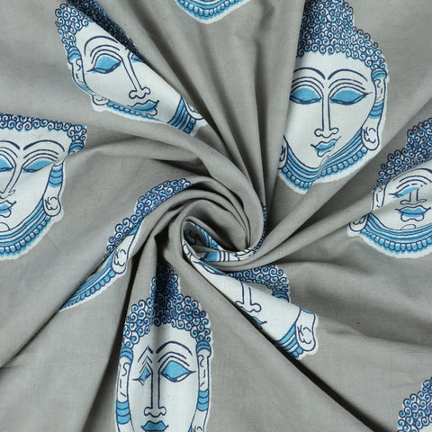Prints Grey Cotton Fabric
