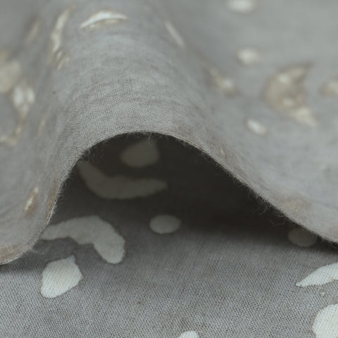 Abstract Print Hand Block Cotton Grey Fabric