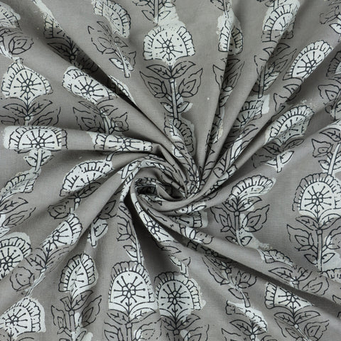  Soft Grey Kashish Print Cotton Fabric