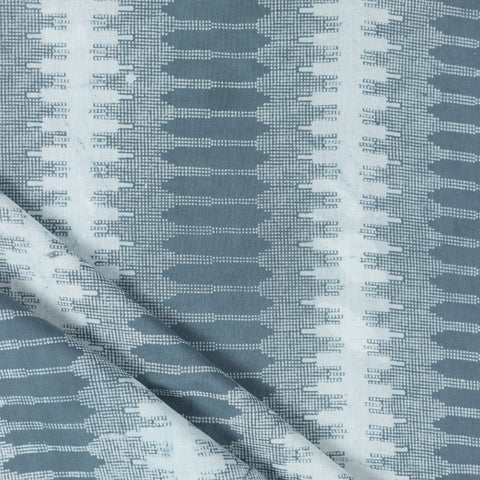 Indian Hand Block Grey Abstract Printed Cotton Fabric