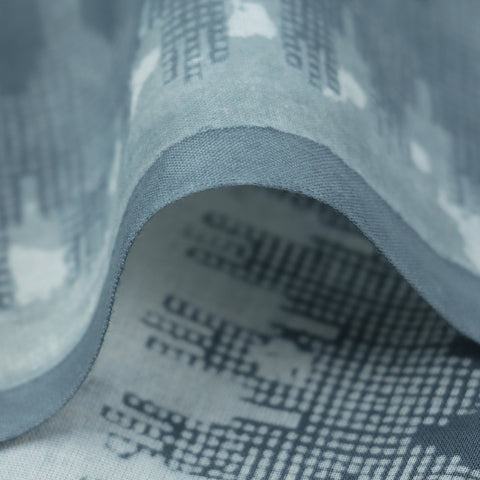 Indian Hand Block Grey Abstract Printed Cotton Fabric