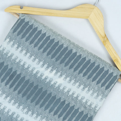 Indian Hand Block Grey Abstract Printed Cotton Fabric