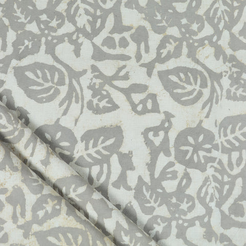 Hand Block Grey Kashish Print Cotton Fabric 
