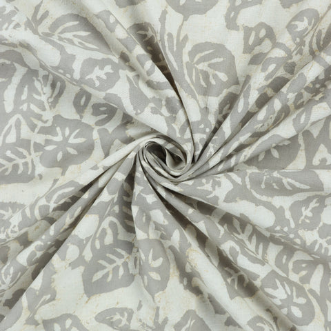 Hand Block Grey Kashish Print Cotton Fabric 