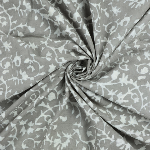 Kashish Baskılı Gri El Yapımı Yumuşak Saf Pamuklu Kumaş