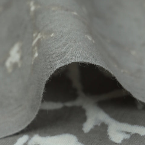 Kashish Baskılı Gri El Yapımı Yumuşak Saf Pamuklu Kumaş