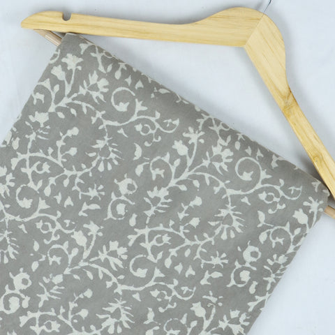 Kashish Baskılı Gri El Yapımı Yumuşak Saf Pamuklu Kumaş