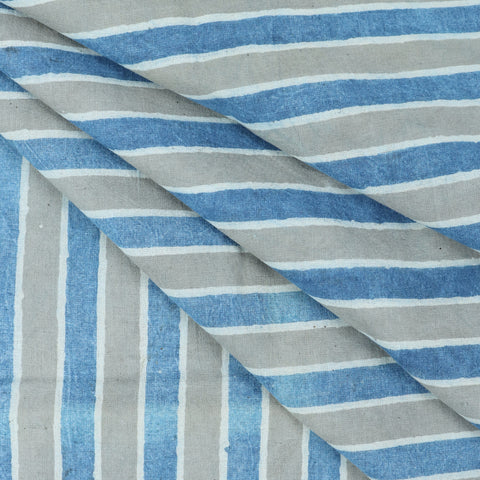 blue and grey cotton print fabric -1st fabric