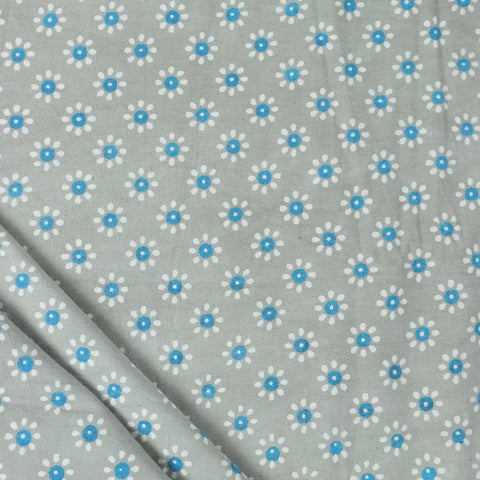 grey hand block cotton print fabric  1st fabric