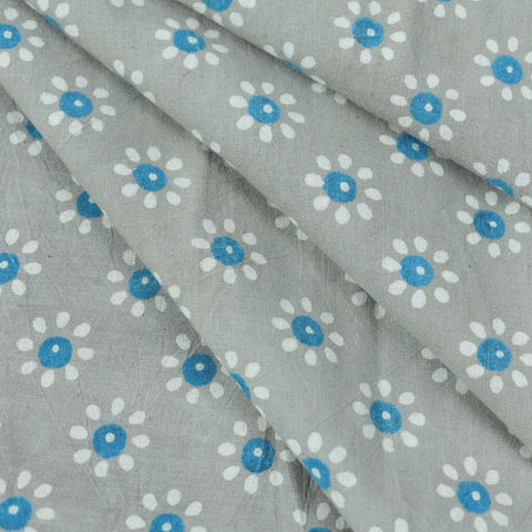 grey hand block cotton print fabric  1st fabric