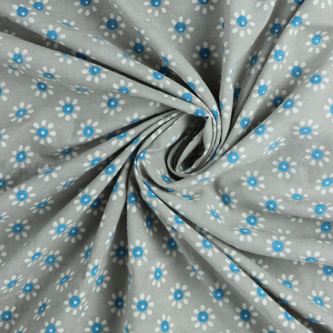 grey hand block cotton print fabric  1st fabric