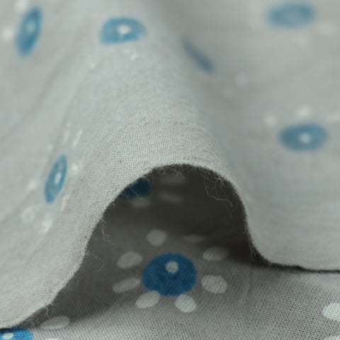 grey hand block cotton print fabric  1st fabric