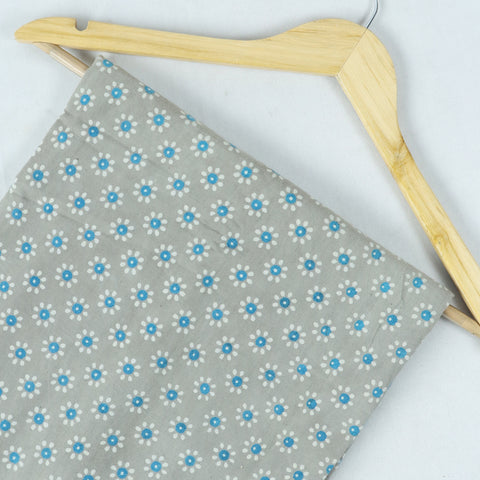 grey hand block cotton print fabric  1st fabric
