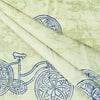 Hand Block Bicycle Print Cotton Cream Fabric - 1st fabric