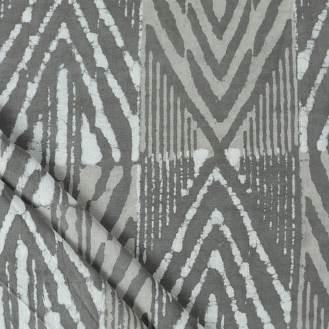 Grey Mud Cloth Print Hand Block Cotton Fabric