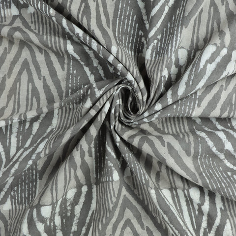 Grey Mud Cloth Print Hand Block Cotton Fabric