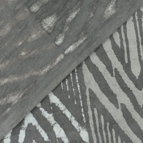 Grey Mud Cloth Print Hand Block Cotton Fabric
