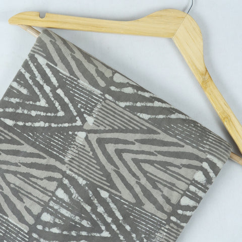 Grey Mud Cloth Print Hand Block Cotton Fabric